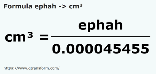 formule Ephas en Centimètres cubes - ephah en cm³