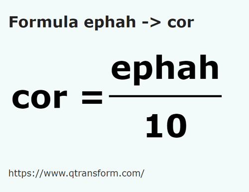 umrechnungsformel Epha in Kor - ephah in cor