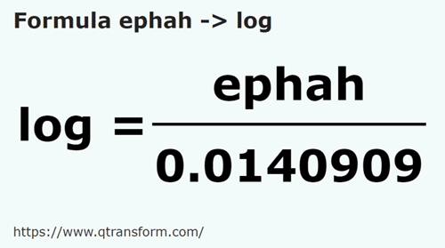 umrechnungsformel Epha in Log - ephah in log