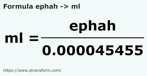 formulu Efa ila Mililitre - ephah ila ml