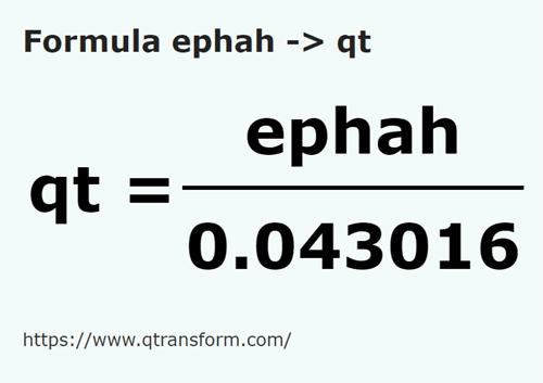 formula Efe in Sferturi de galon SUA (lichide) - ephah in qt