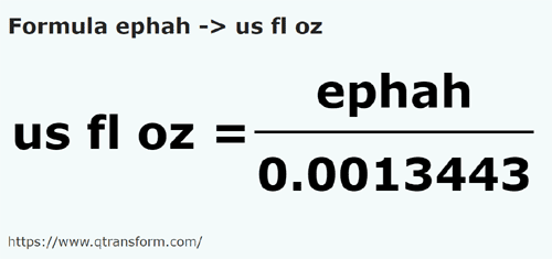 formula Efas em Onças líquidas americanas - ephah em us fl oz