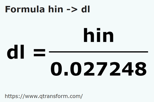 formula Hin na Decylitry - hin na dl
