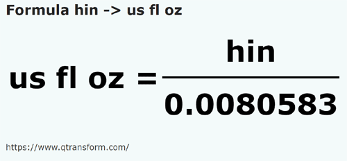 formula Hini in Oncia fluida USA - hin in us fl oz