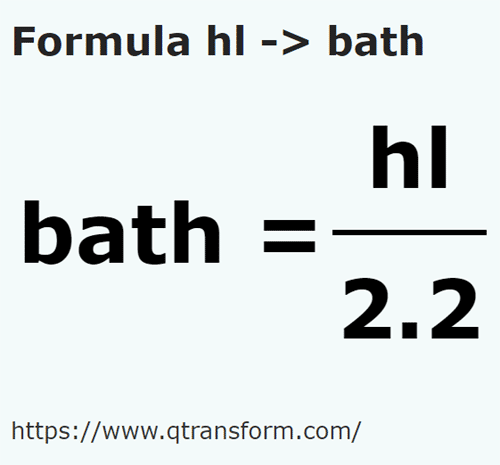 formula гектолитр в Хомер - hl в bath