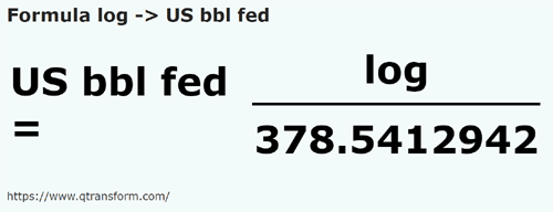 formula Logs to US Barrels (Federal) - log to US bbl fed