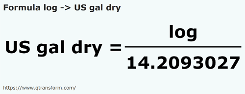 formulu Log ila Kuru galon - log ila US gal dry