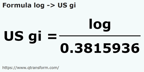 formule Log naar Amerikaanse gills - log naar US gi