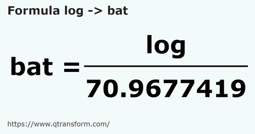 formula Logs to Baths - log to bat