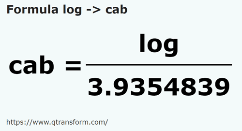 formule Log naar Kab - log naar cab