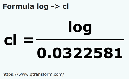 formule Log naar Centiliter - log naar cl