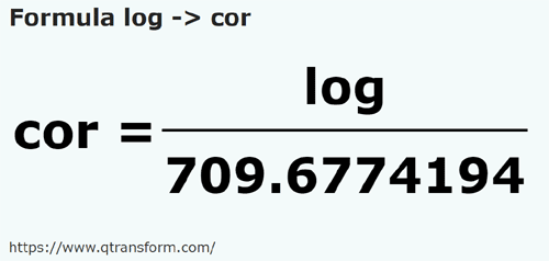 formule Logs en Kors - log en cor