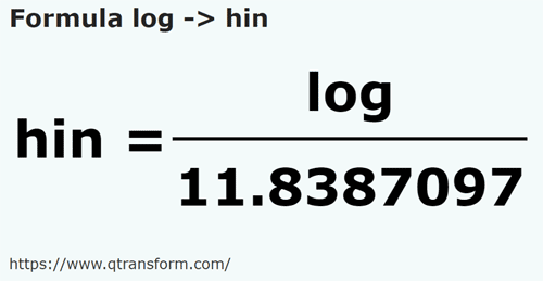 formula Logs to Hins - log to hin