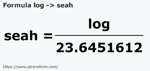 formulu Log ila Sea - log ila seah