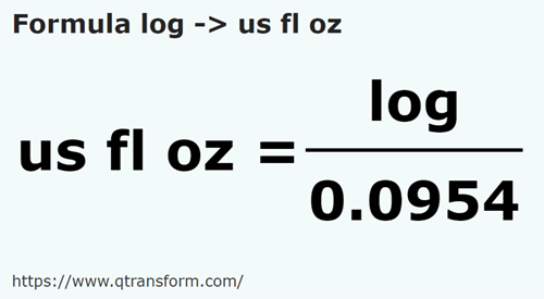 formula Лог в Унция авердюпуа - log в us fl oz