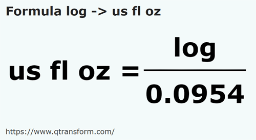 umrechnungsformel Log in Amerikanische Flüssigunzen - log in us fl oz