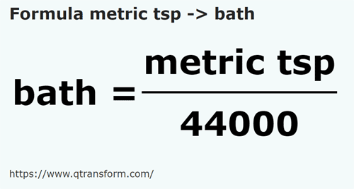 formula Metric teaspoons to Homers - metric tsp to bath