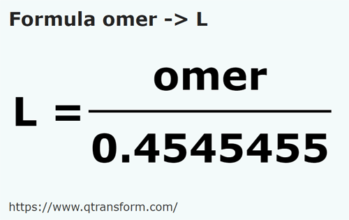 vzorec Omerů na Litrů - omer na L