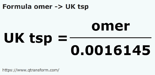 formula Omer in Cucchiai da tè britannici - omer in UK tsp