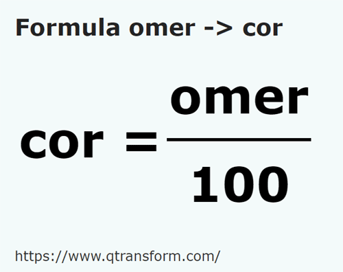 formula Omer in Cori - omer in cor