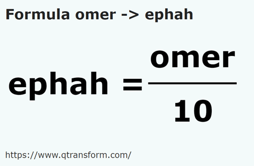 formula Omer in Efa - omer in ephah