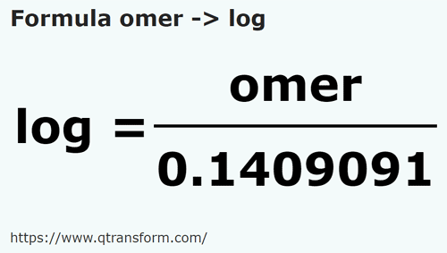 formula Omers to Logs - omer to log