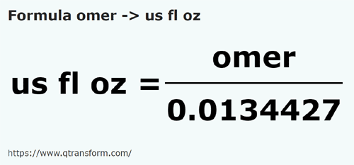 formule Gomer naar Amerikaanse vloeibare ounce - omer naar us fl oz