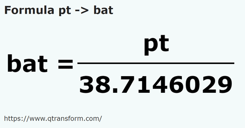 formula Британская пинта в Бат - pt в bat