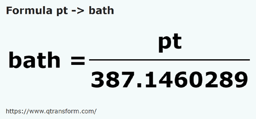 formula Британская пинта в Хомер - pt в bath
