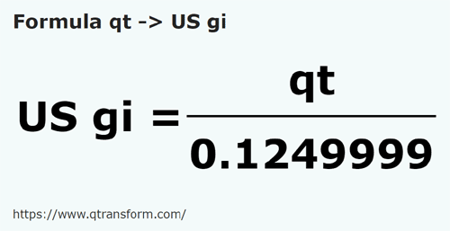 formula US quarts (liquid) to US gills - qt to US gi