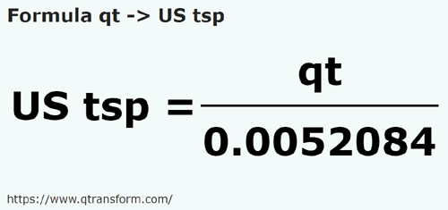 formulu ABD Kuartı (Sıvı) ila ABD Çay kaşığı - qt ila US tsp