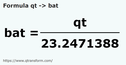 formula Cuartos estadounidense liquidos a Bato - qt a bat