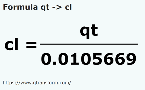 formula Kuart (cecair) US kepada Sentiliter - qt kepada cl