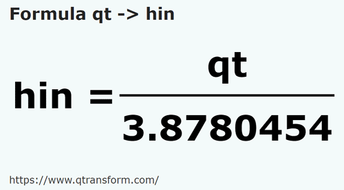 formula Sferturi de galon SUA (lichide) in Hini - qt in hin