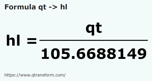 formulu ABD Kuartı (Sıvı) ila Hektolitre - qt ila hl