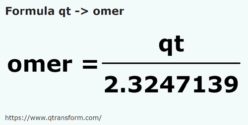 formulu ABD Kuartı (Sıvı) ila Omer - qt ila omer