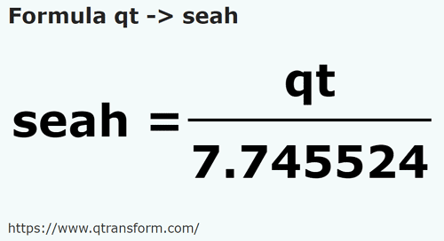 formule Amerikaanse quart vloeistoffen naar Sea - qt naar seah