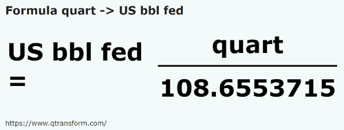 formula Quarts to US Barrels (Federal) - quart to US bbl fed