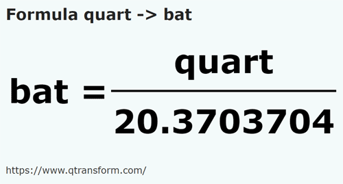 formula Kwartay na Bat - quart na bat