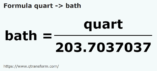 formula Quarts to Homers - quart to bath