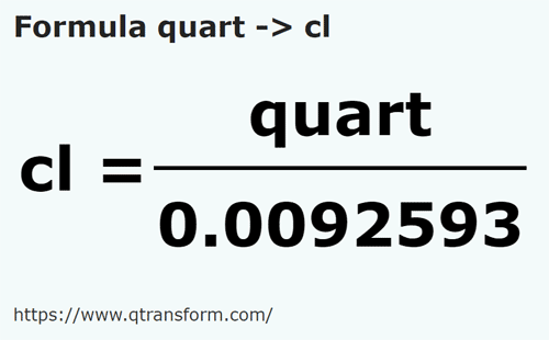 formula Хиникс в сантилитр - quart в cl