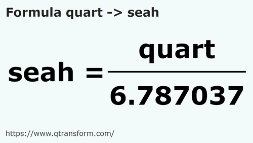 umrechnungsformel Maß in Sea - quart in seah