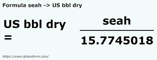 formule Sea en Barils américains (sèches) - seah en US bbl dry