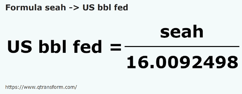 formula Seah to US Barrels (Federal) - seah to US bbl fed