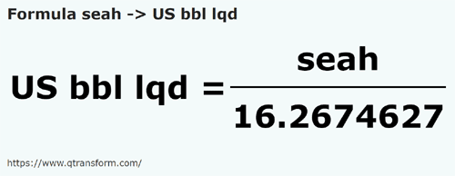 formula Seah to US Barrels (Liquid) - seah to US bbl lqd
