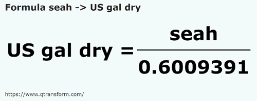 formula Сата в Галлоны США (сыпучие тела) - seah в US gal dry