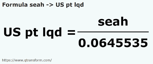 formula Сата в Американская пинта - seah в US pt lqd