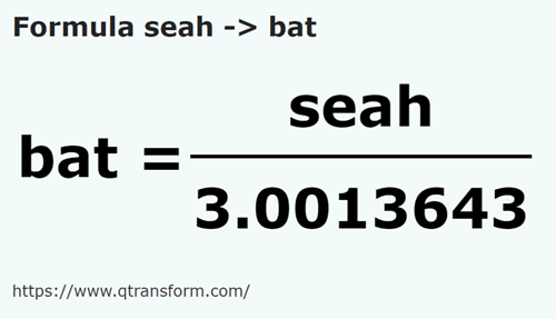 formula Seas a Bato - seah a bat