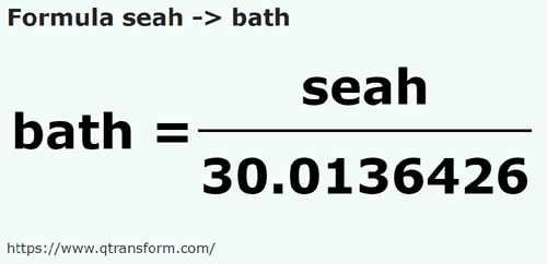 formula Seah to Homers - seah to bath
