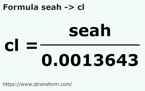 formula Сата в сантилитр - seah в cl